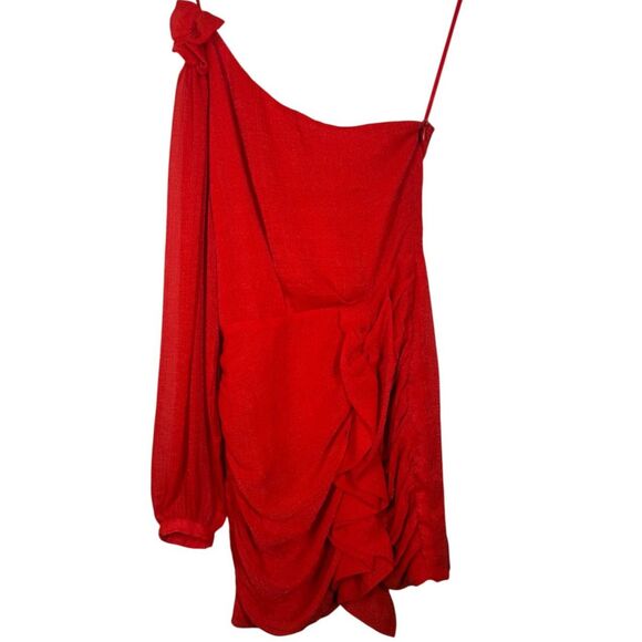 NWT Aria Cove Red One Shoulder Mini Dress Womens Sz 8 Holiday Event Evening - Picture 2 of 9